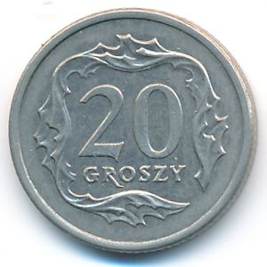 Польша, 20 грошей (1992 г.)