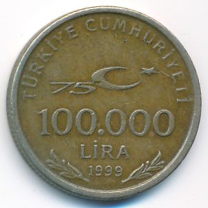 Турция, 100000 лир (1999 г.)