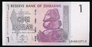 Зимбабве, 1 доллар (2007 г.)