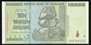Зимбабве, 10000000000000 долларов (2008 г.)