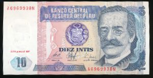 Перу, 10 инти (1987 г.)