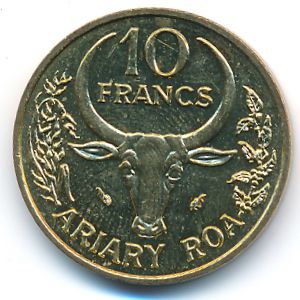 Madagascar, 10 francs, 1984