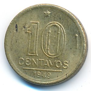 Brazil, 10 centavos, 1949