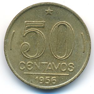Бразилия, 50 сентаво (1956 г.)