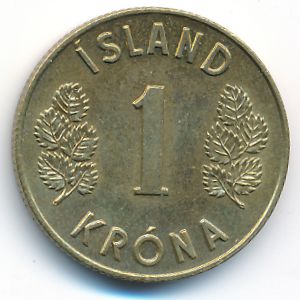 Iceland, 1 krona, 1975