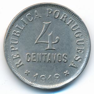 Portugal, 4 centavos, 1919