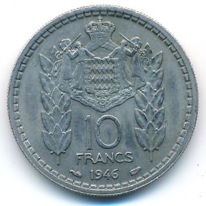 Monaco, 10 francs, 1946