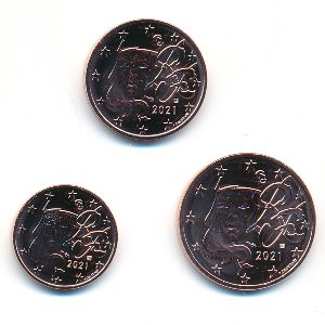 France, Набор монет, 2021