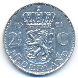 Нидерланды, 2 1/2 гульдена (1961 г.)