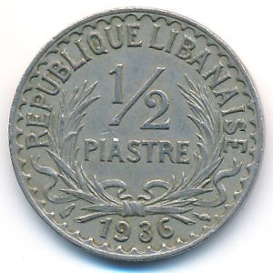 Lebanon, 1/2 piastre, 1934–1936