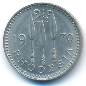 Родезия, 2 1/2 цента (1970 г.)