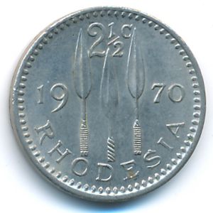 Родезия, 2 1/2 цента (1970 г.)