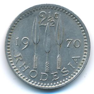 Родезия, 2 1/2 цента (1970 г.)