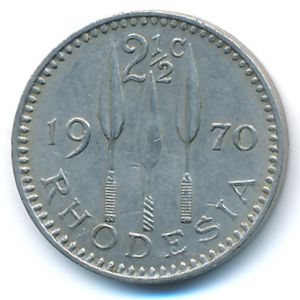 Rhodesia, 2 1/2 cents, 1970