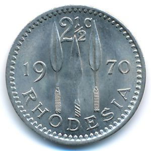 Родезия, 2 1/2 цента (1970 г.)