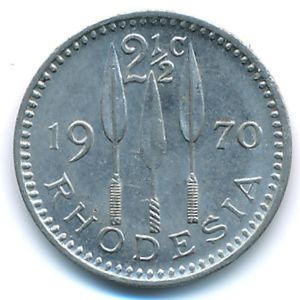 Родезия, 2 1/2 цента (1970 г.)