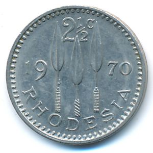 Rhodesia, 2 1/2 cents, 1970