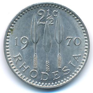 Родезия, 2 1/2 цента (1970 г.)