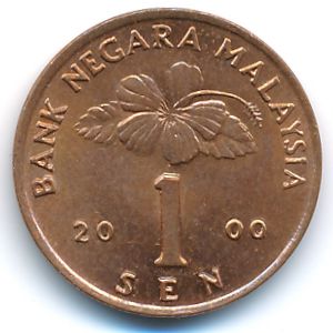 Malaysia, 1 sen, 2000
