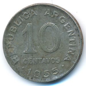Argentina, 10 centavos, 1955