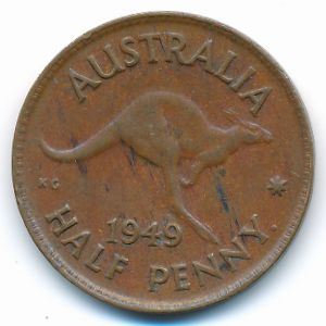 Australia, 1/2 penny, 1949
