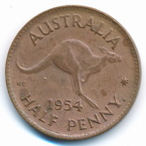 Australia, 1/2 penny, 1954