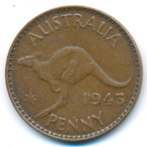 Австралия, 1 пенни (1943 г.)