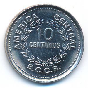 Costa Rica, 10 centimos, 1979