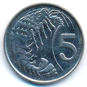 Cayman Islands, 5 cents, 1996