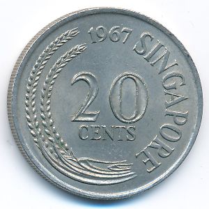 Сингапур, 20 центов (1967 г.)