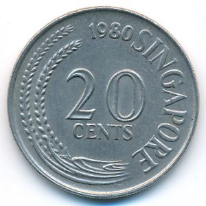 Сингапур, 20 центов (1980 г.)