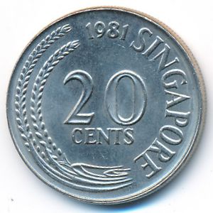 Сингапур, 20 центов (1981 г.)