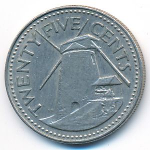 Barbados, 25 cents, 1978