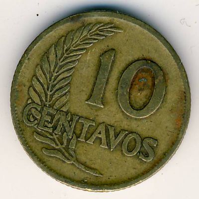 Перу, 10 сентаво (1942 г.)