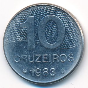 Brazil, 10 cruzeiros, 1983