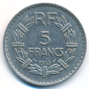 Франция, 5 франков (1935 г.)