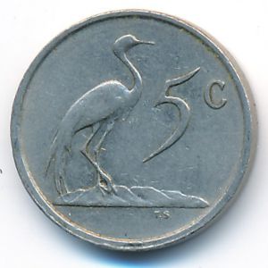 South Africa, 5 cents, 1987