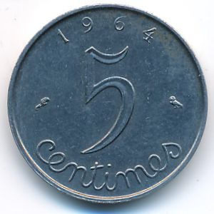 Франция, 5 сентим (1964 г.)