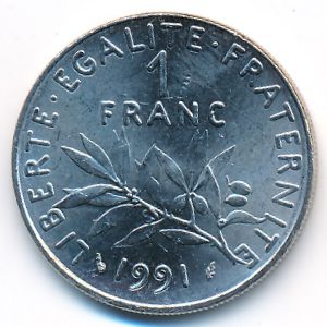 Франция, 1 франк (1991 г.)