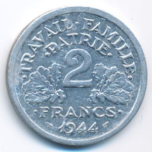Франция, 2 франка (1944 г.)