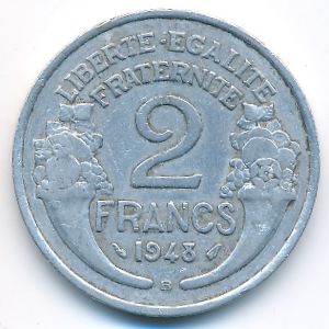 France, 2 francs, 1948
