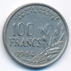 Франция, 100 франков (1954 г.)