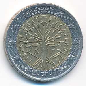 France, 2 euro, 2001