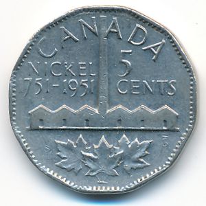 Canada, 5 cents, 1951