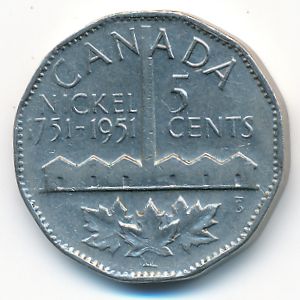 Canada, 5 cents, 1951