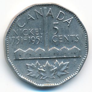 Canada, 5 cents, 1951