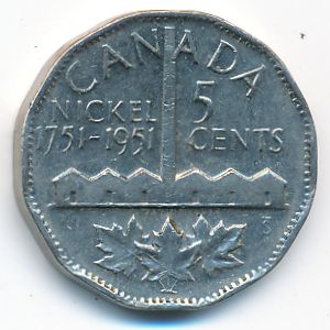 Canada, 5 cents, 1951