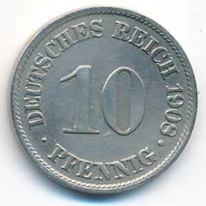 Германия, 10 пфеннигов (1908 г.)