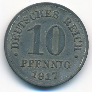 Germany, 10 pfennig, 1917