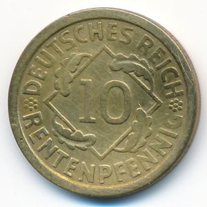 Веймарская республика, 10 рентенпфеннигов (1924 г.)